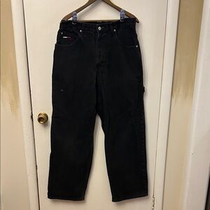 Tommy Hilfiger Black Cargo Jeans Size 32 Vintage